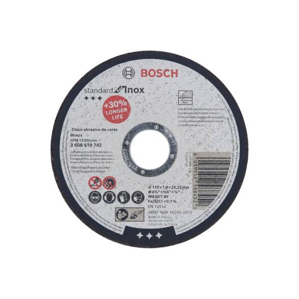 Disco abrasivo plano metal inox Ø115x1,5 Pro Bosch BS3274