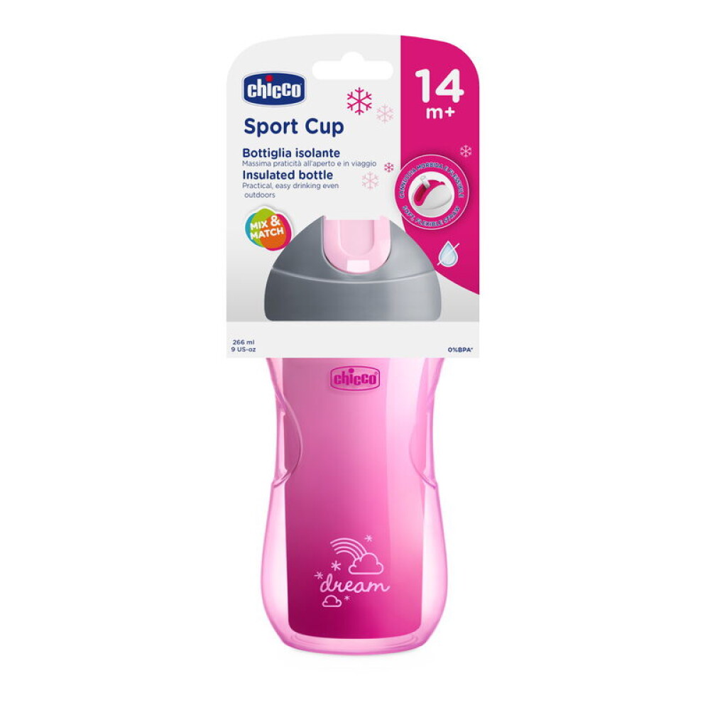 Vaso sorbito termico chicco 14m+ rosa