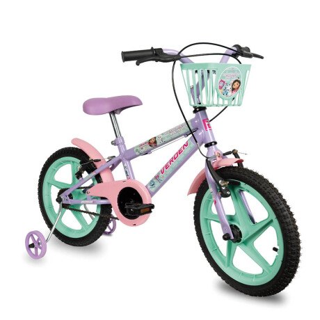 Bicicleta Verden Gabbys Dollhouse Infantil Rod 16 Lila