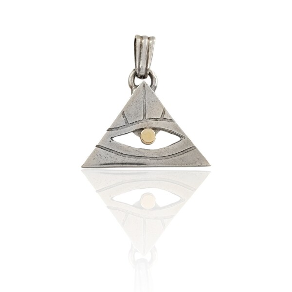 Dije Colgante Ojo providencia-Plata 925 y Oro-Sin piedra-CP5077 sinpiedra