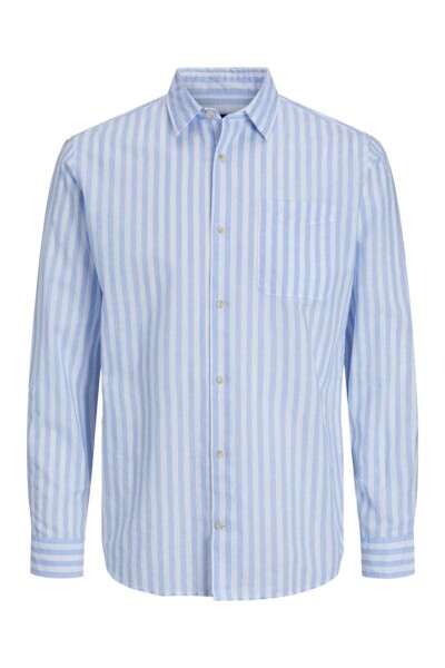 Camisa Summer Linen Stripe Cashmere Blue