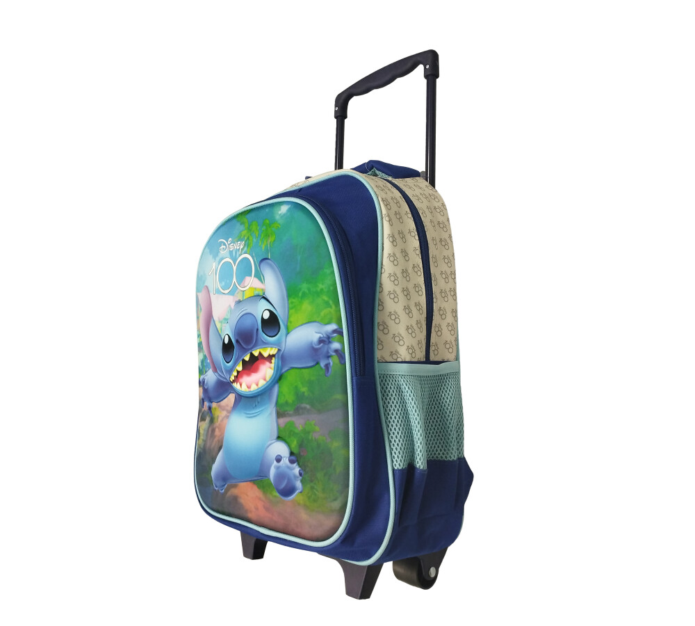 Mochila Carro Escolar 3D Azul Stitch Sentado Lilo y Stitch Disney