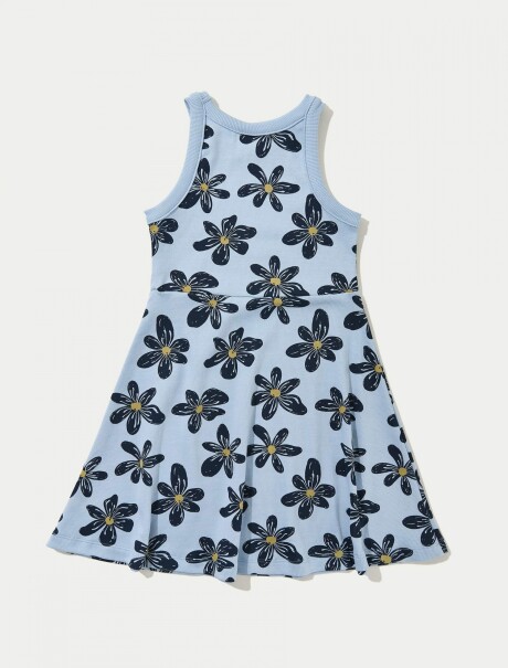 VESTIDO INFANTIL CON ESTAMPADO AZUL