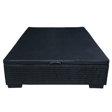 Base para Sommier Colchon Baul 1 Plaxa y media - 110 x 188 x 35 cm - Estructura Madera Maciza - Negro Base para Sommier Colchon Baul 1 Plaxa y media - 110 x 188 x 35 cm - Estructura Madera Maciza - Negro