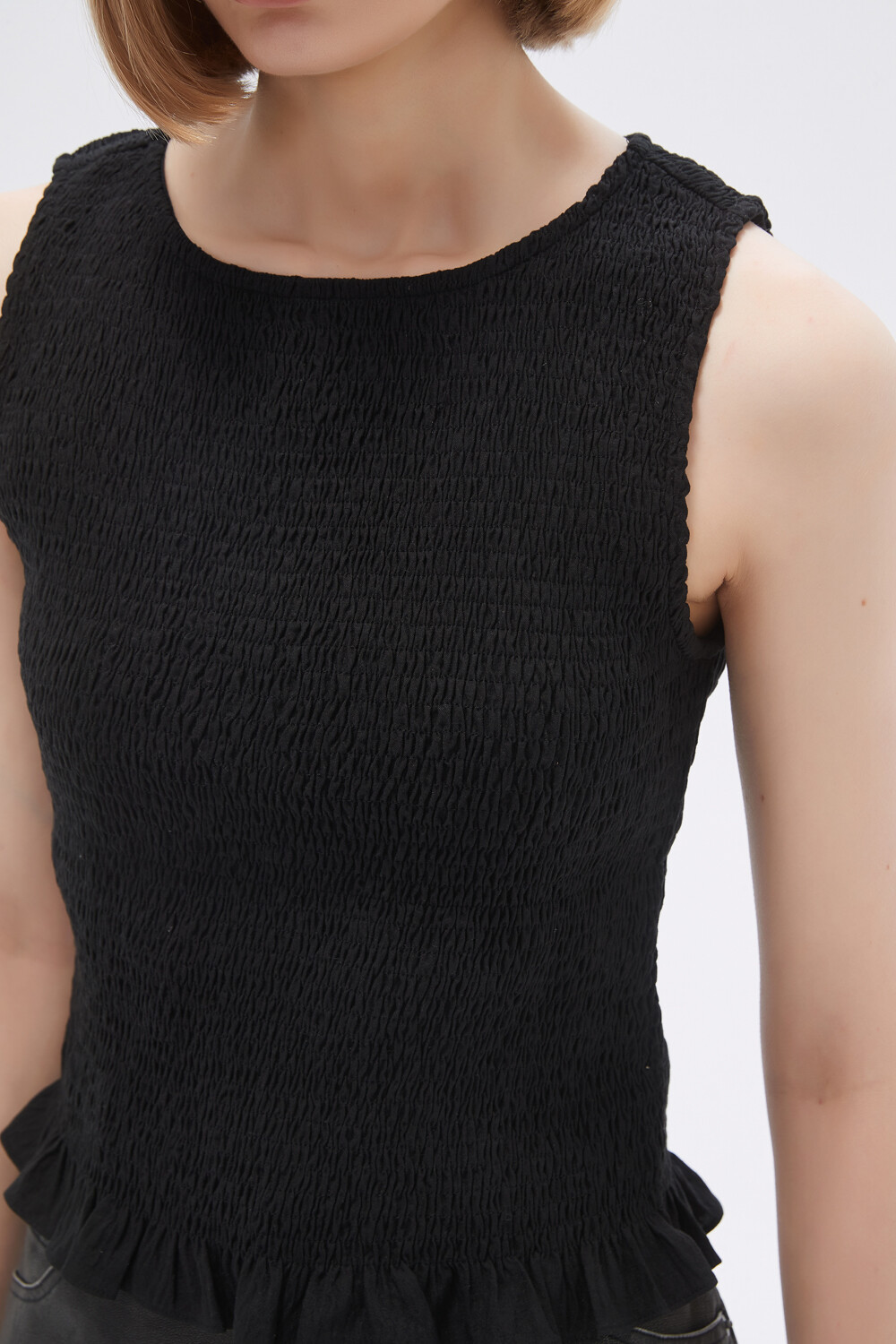 Musculosa Fruncin Negro