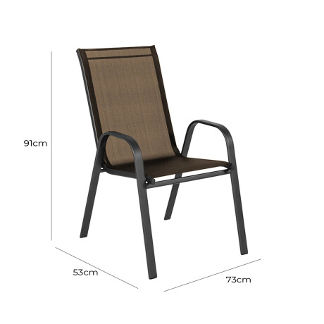 Silla Jardín Metálica Butaca Exterior C/Apoyabrazos Marron