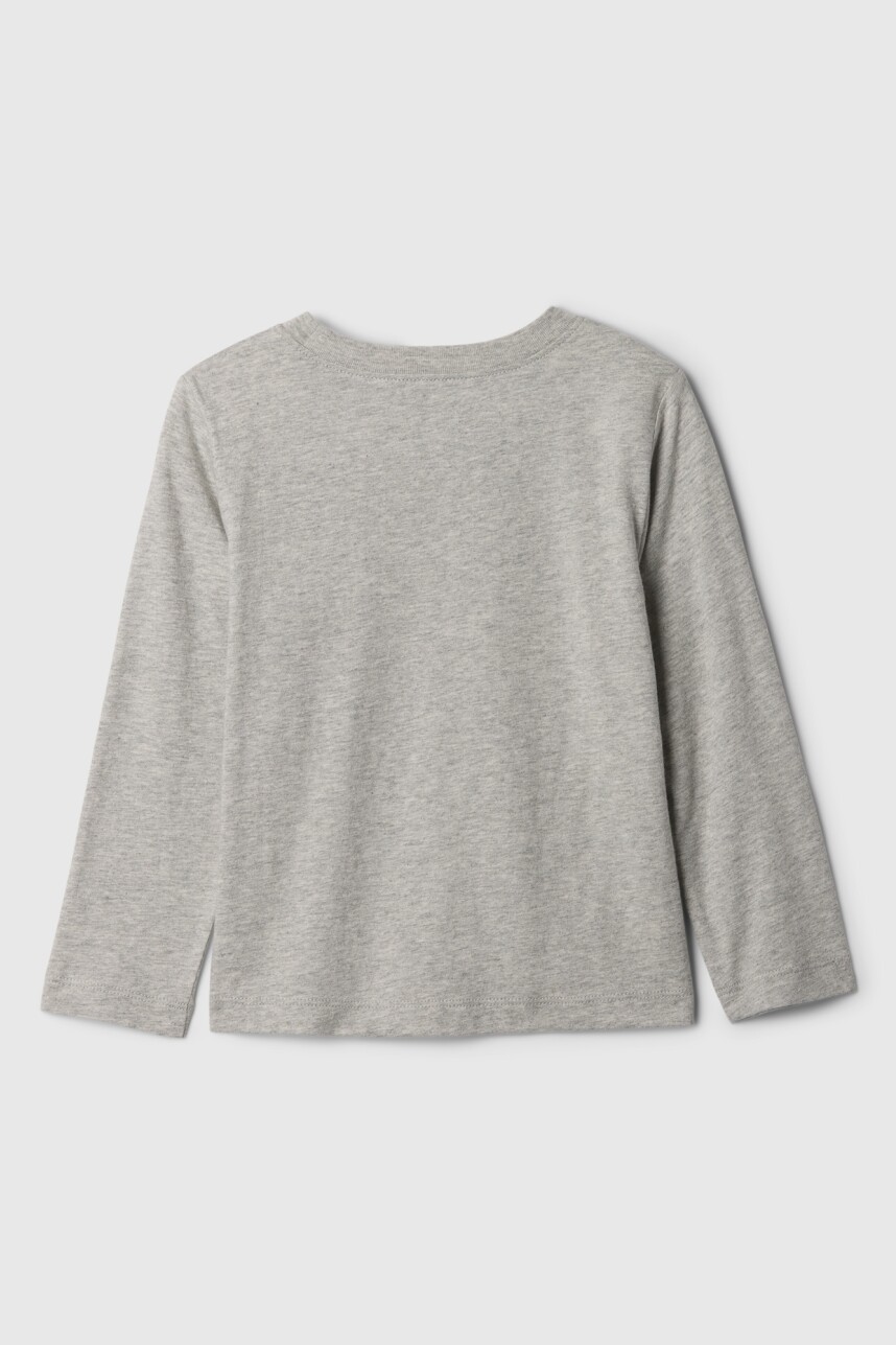 Remera Logo Gap Manga Larga Toddler Niño Light Heather Grey B08