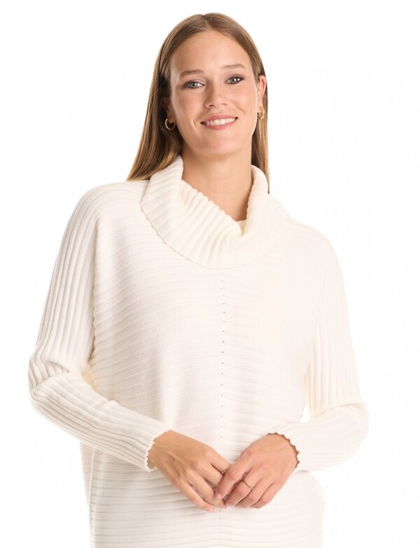 Buzo Acanalado Cuello Alto CRUDO