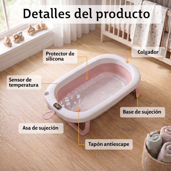 Bañito Plegable Cambiador Baño Con Sensor Temperatura Bañera Bebes Ducha Banito Imback Color Rosa Bañito Plegable Cambiador Baño Con Sensor Temperatura Bañera Bebes Ducha Banito Imback Color Rosa