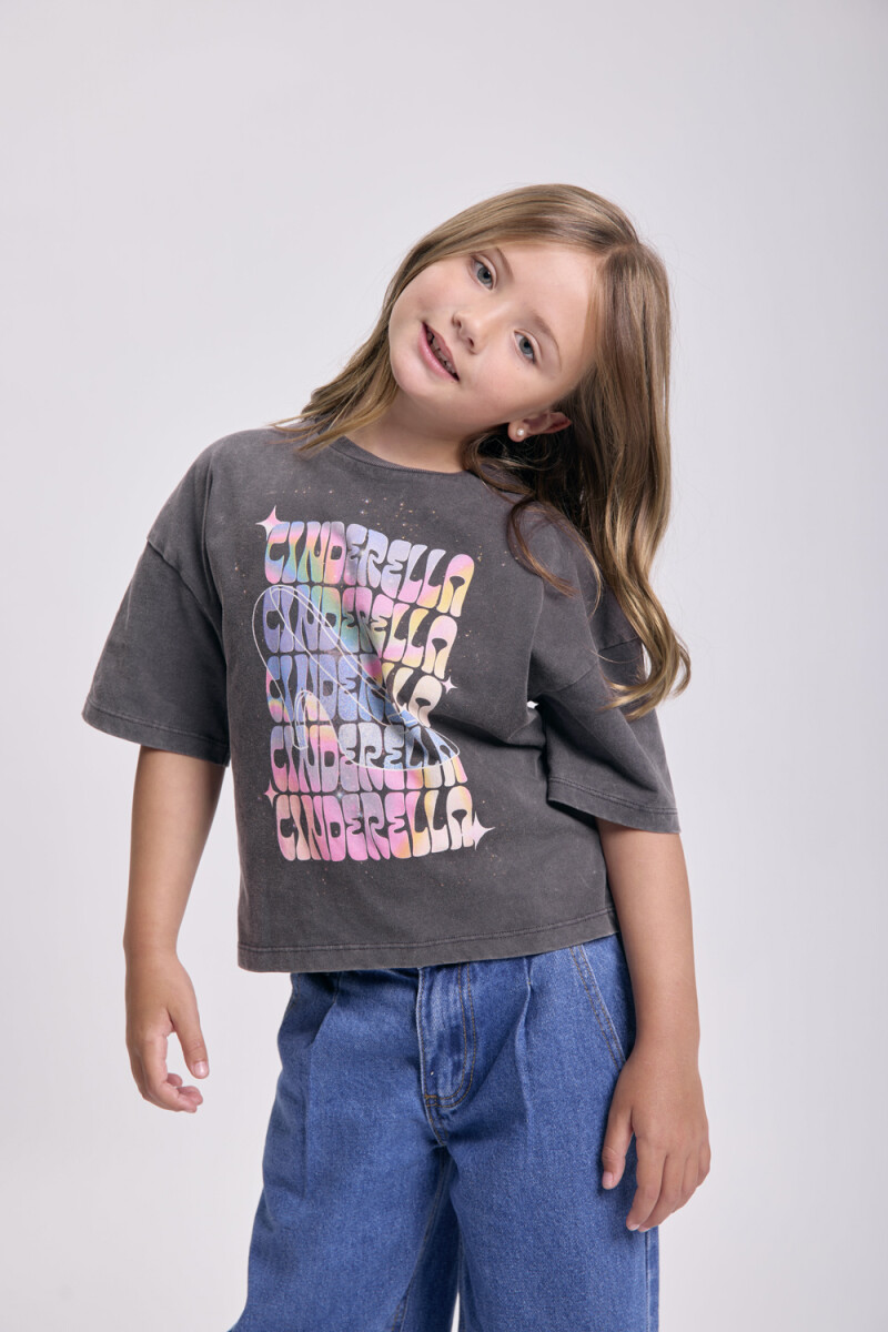 Remera estampa Cenicienta Gris