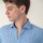 Camisa short collar lino Washed Sky