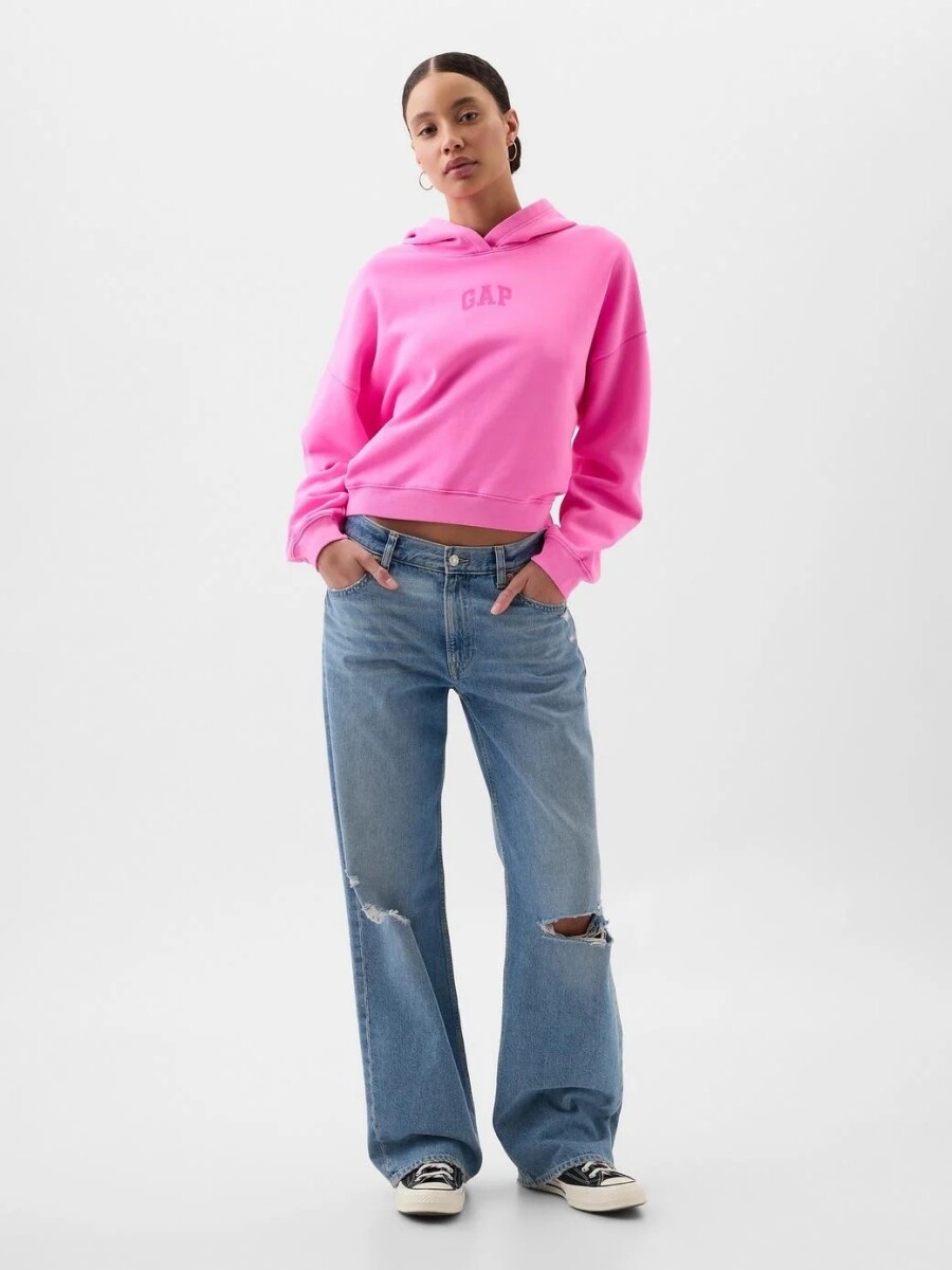 Buzo Canguro Logo Gap Mini Mujer - Standout Pink 