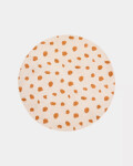 Alfombra redonda Tandani de algodón beige con diseño de guepardo naranja Ø 100 cm