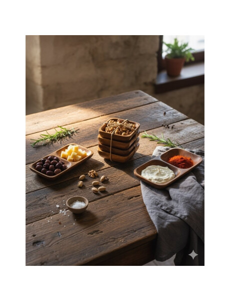 SET X 4PZAS COMPOTERA MADERA 10X10X4CM SET X 4PZAS COMPOTERA MADERA 10X10X4CM