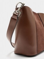 Bolso Bombonera Contraste De Texturas camel