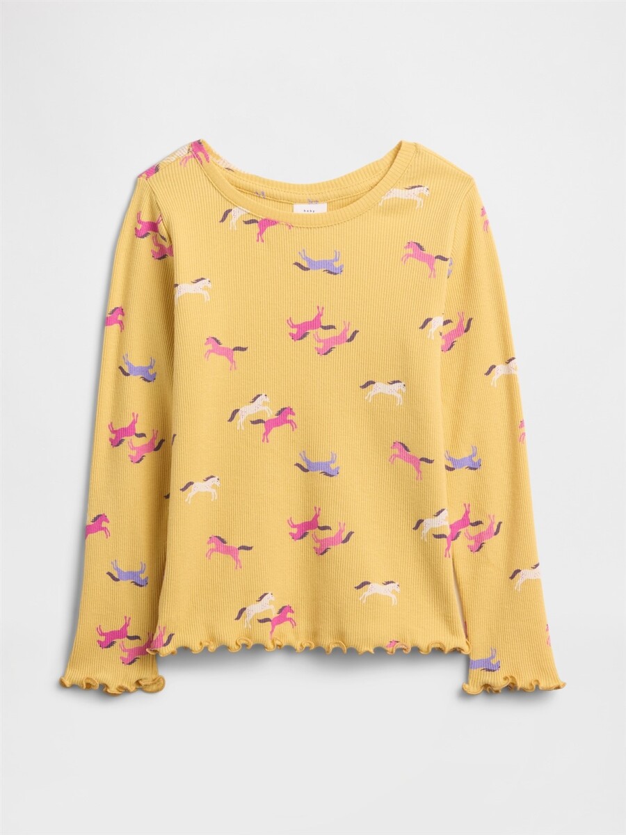 Remera Rib Toddler Niña - French Almond 