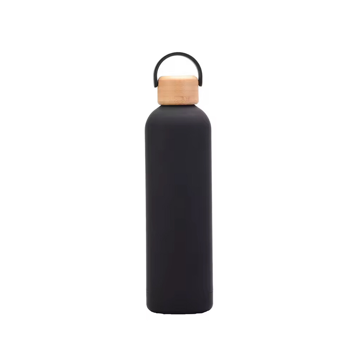 Botella con tapa de madera 750ml - Negro 