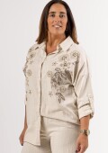 Camisa de jean suavizada bordada con aplique Made un Turquía TALLE L