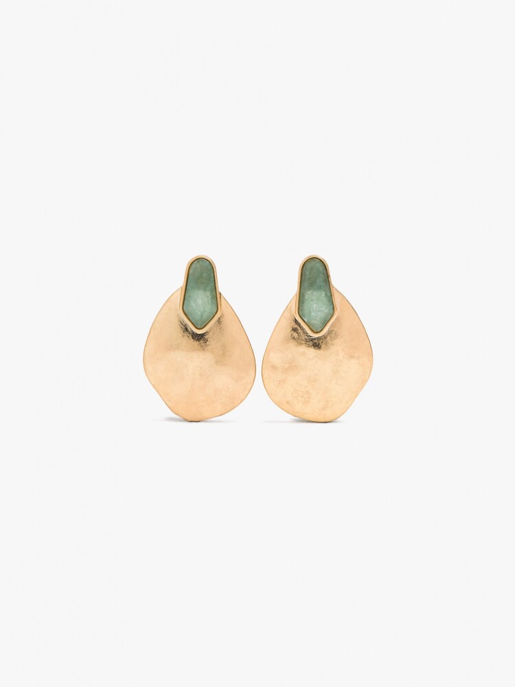 Pendientes Irregulares Con Piedras verde