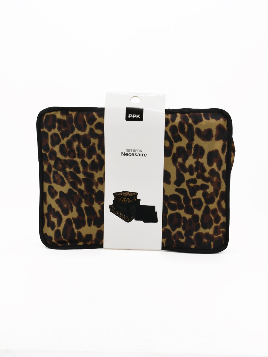 NECESAIRE SET 5 PCS ANIMAL PRINT - ESTAMPADO 1 