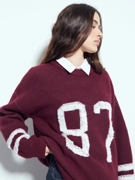 BUZO P.CAKE VARSY 87 BORDO