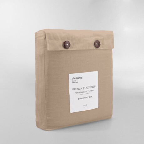 SÁBANA FRENCH FLAX LINEN MARRON - SUPER KING