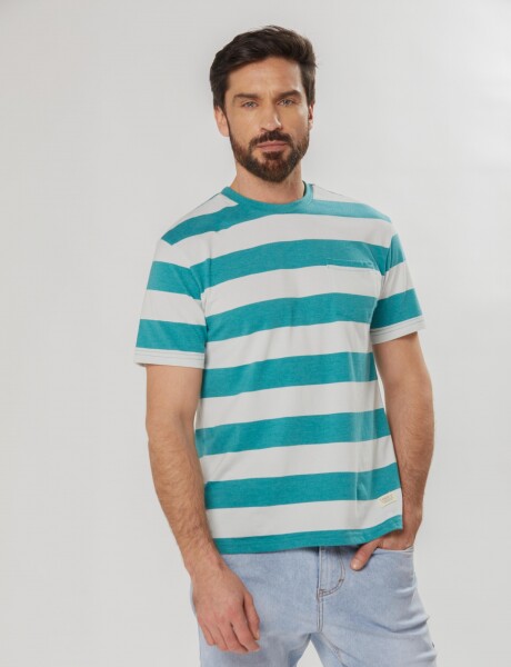 T-shirt rayada Verde