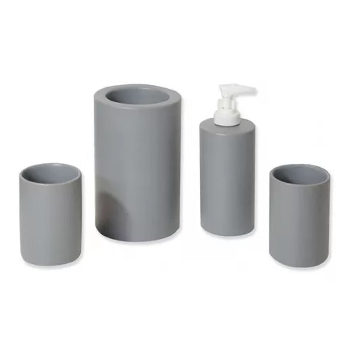 [OUTLET] Set para Baño de Cerámica Lisp Gris 4 Piezas 