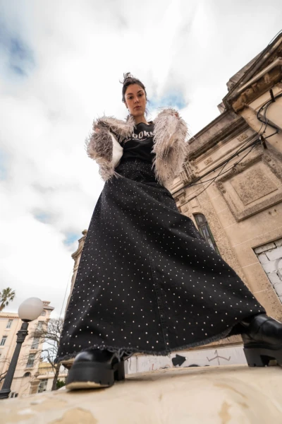 Falda Brilla Negro