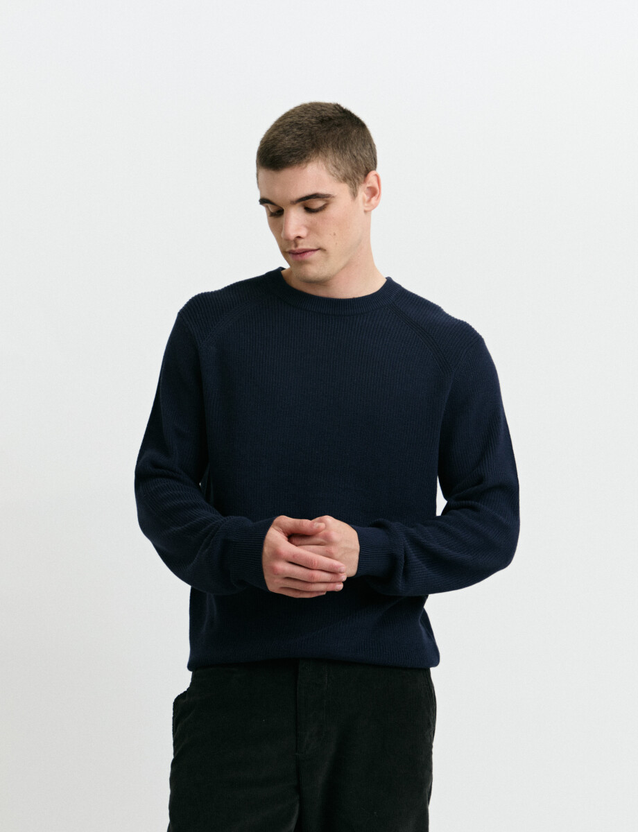 470986 SWEATER HARRINGTON LABEL Azul Oscuro