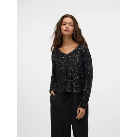 VMLEILANI NEW LS V-NECK PULLOVER REP BLACK