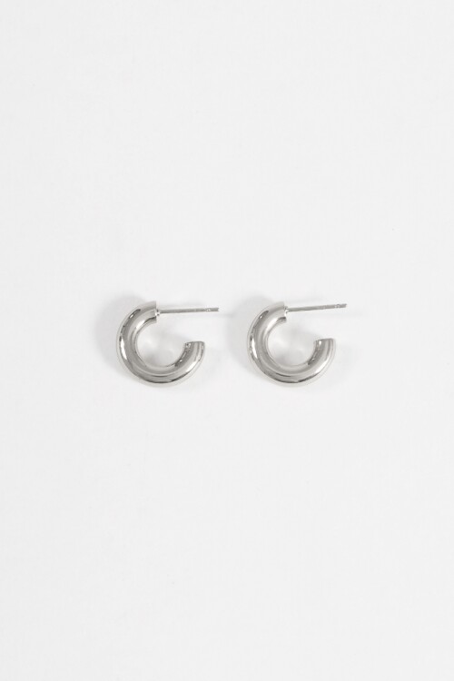 Aros curvos 1,6 cm acero plateado