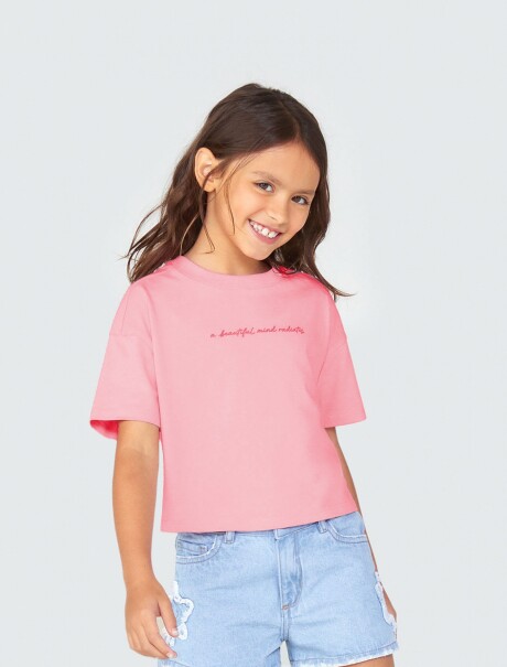 BLUSA INFANTIL CON ESTAMPA ROSA