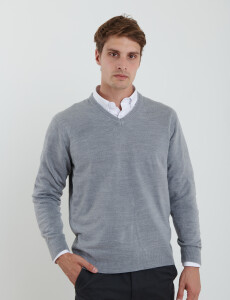 470313 SWEATER V HARRINGTON URBAN Gris Medio Melange