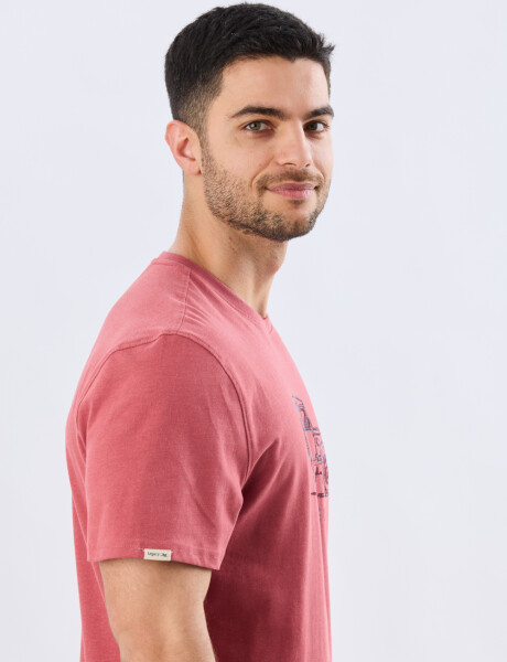 REMERA ESTAMPADA DE ALGODÓN Ladrillo