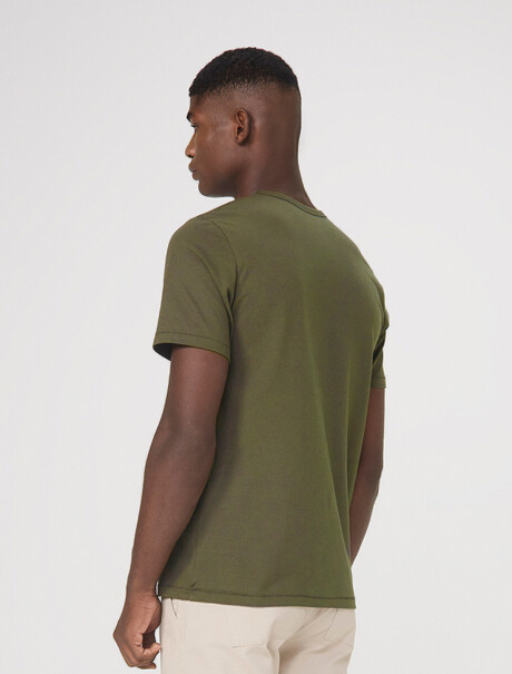 CAMISETA BÁSICA MANGA CORTA VERDE OSCURO