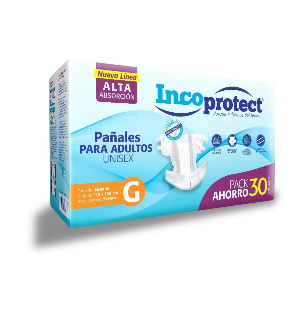 Pañales IncoproTec G x30 – Protección y Comodidad para Bebés