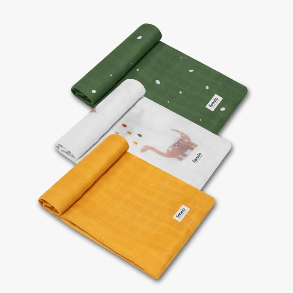 Set x3 muselinas sabanas Lionelo dino