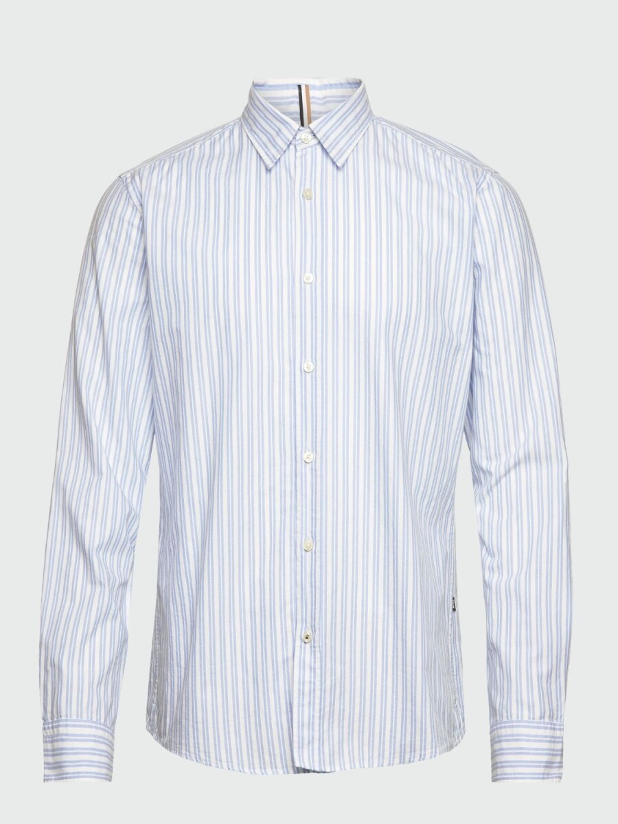 BOSS -Camisa de algodón manga larga, slim fit , S-ROAN-KENT - 0 