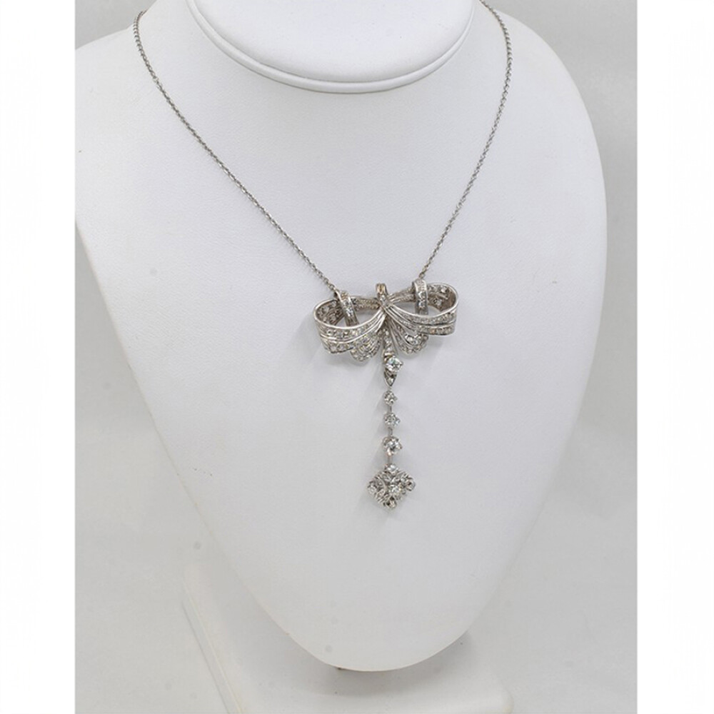 Pendiente Oro 18 K Blanco Y Brillantes Pendiente Oro 18 K Blanco Y Brillantes