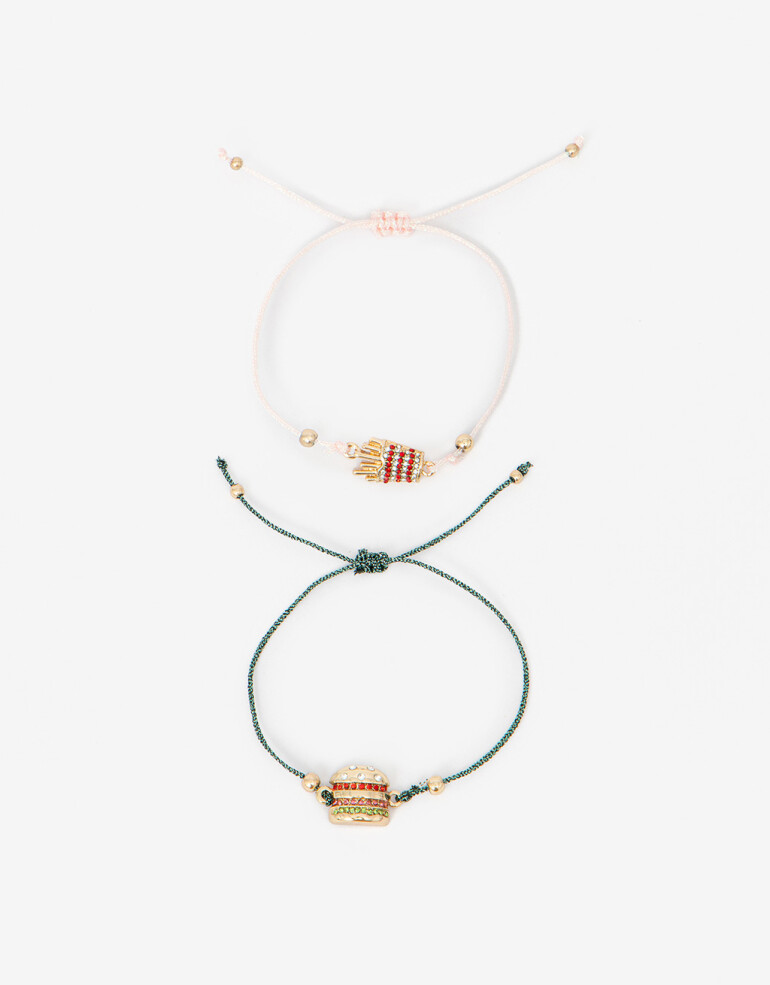 Pulseras Flexibles Sets Color Set De Pulseras Flexibles Foodie - Dorado