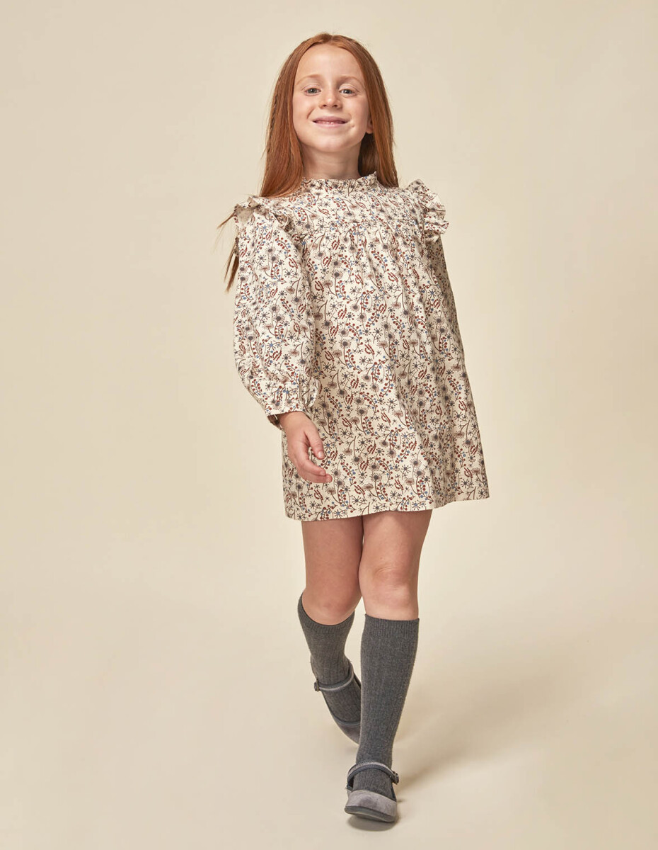 Vestido Estampado - Arena Claro 