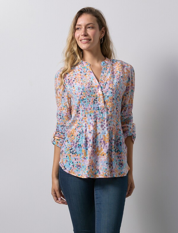 Blusa Gasa Print MULTI/ANARANJADO