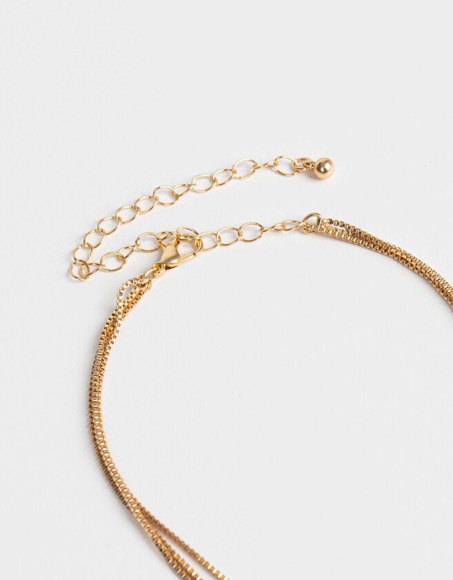 Collares Largos Collar Largo Multicadena Con Corazón - Dorado