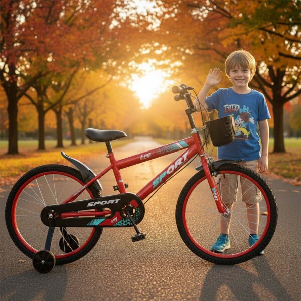 Bicicleta Infantil Sport Rod 20 Canasto Parrilla Guardabarro Rojo 1