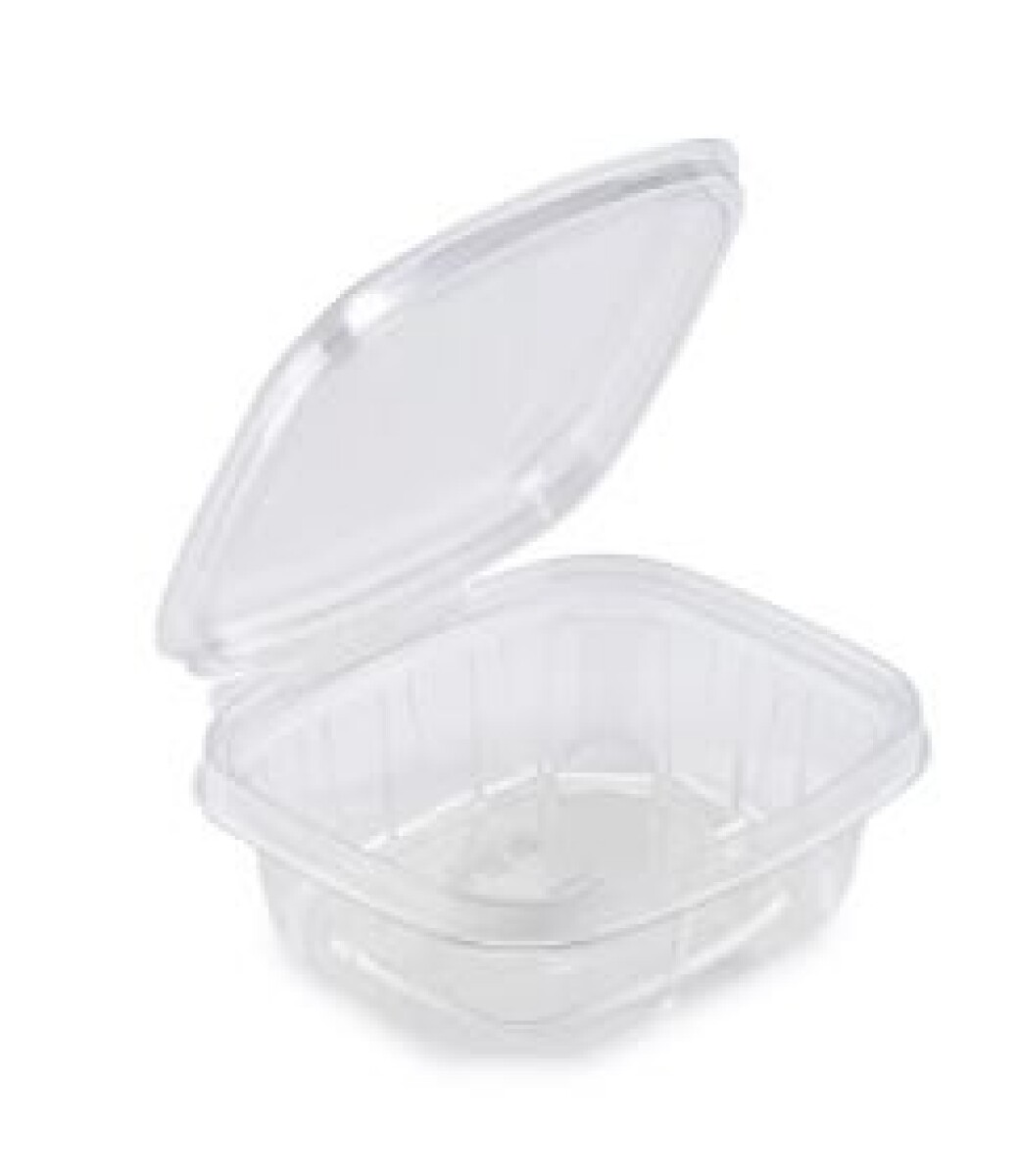 POTE BISAGRA PET RECTANGULAR CON LACRE 240 ML 14 x 11,8 x 3,5 CM 