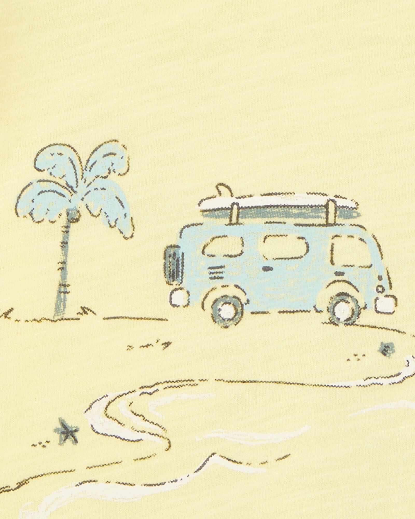 Set tres piezas de algodón, short, remera y body, diseño playa Set tres piezas de algodón, short, remera y body, diseño playa