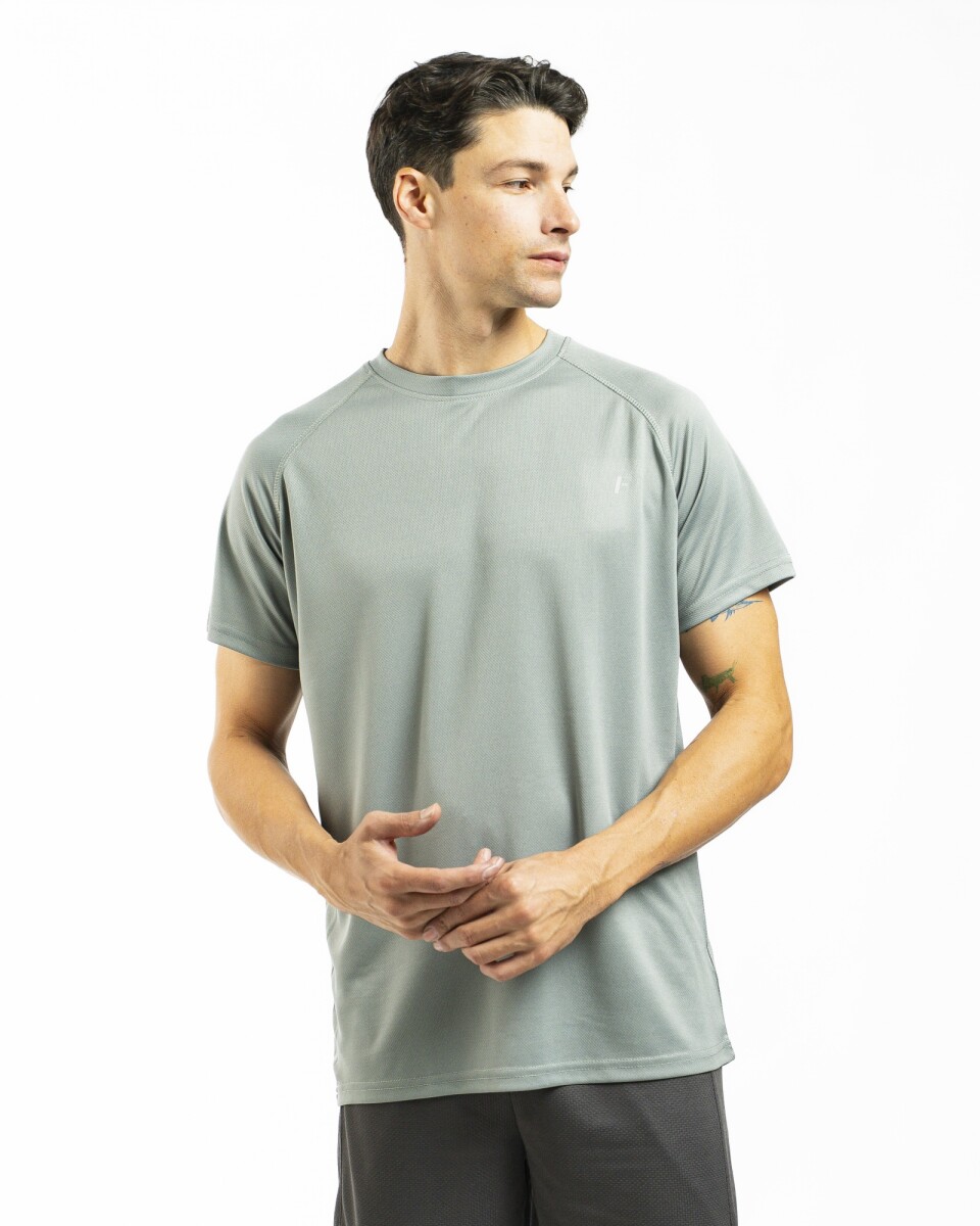 Remera Deportiva Overlock - Gris Claro 