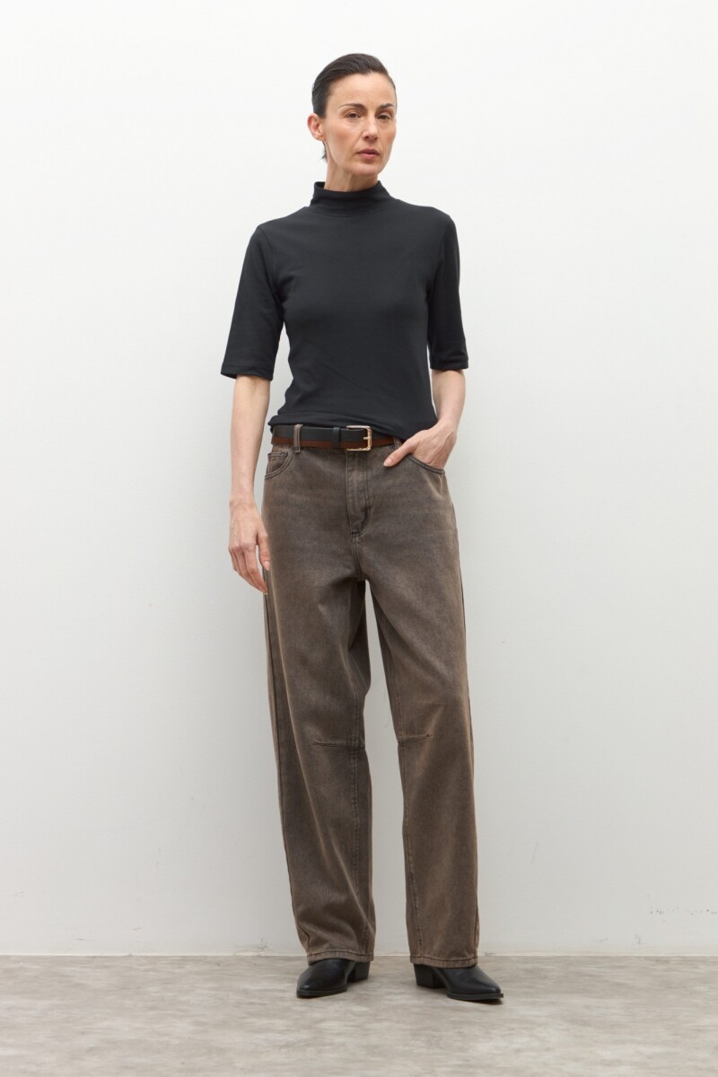 Media polera manga corta - negro 