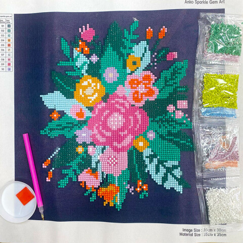 Kit pintura de diamantes de punto DIY con accesorios Kit Pintura De Diamantes De Punto Diy Con Accesorios